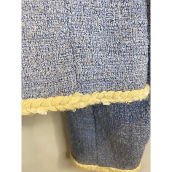 J. Crew Lousia Lady Jacket Cropped Pale Blue Maritime Tweed BJ987 Size 16 - Picture 7 of 14